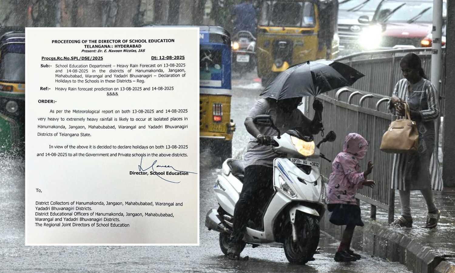 Rain Holidays for Schools