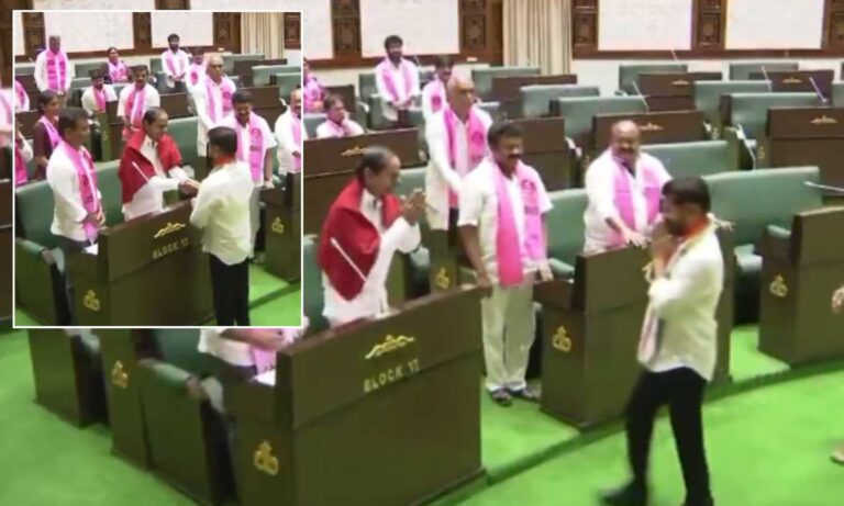 CM Revanth Reddy greeted KCR with folded hands and handshake in Assembly, symbolising rare political civility.