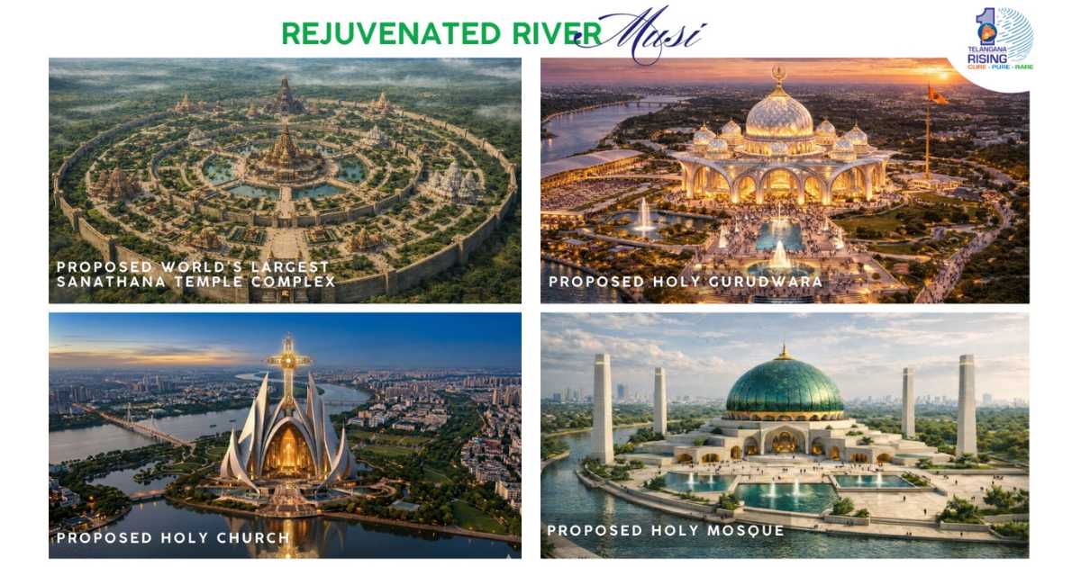 حیدرآباد میں نیا روحانی منصوبہ | Musi Riverfront temple project