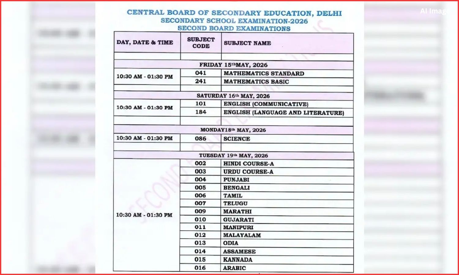 Exam Schedule