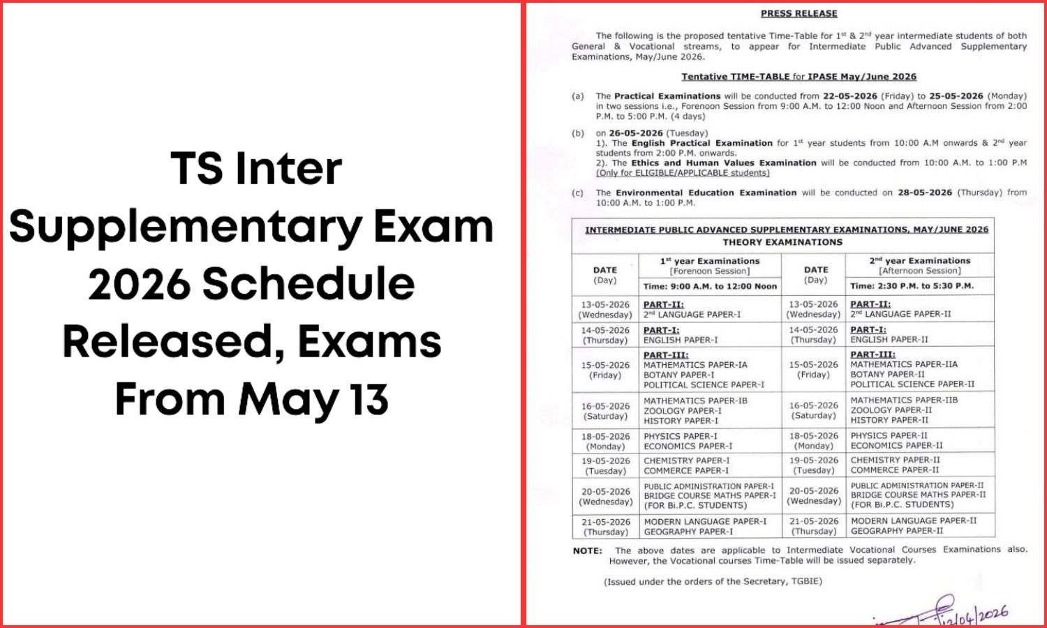Exam Schedule