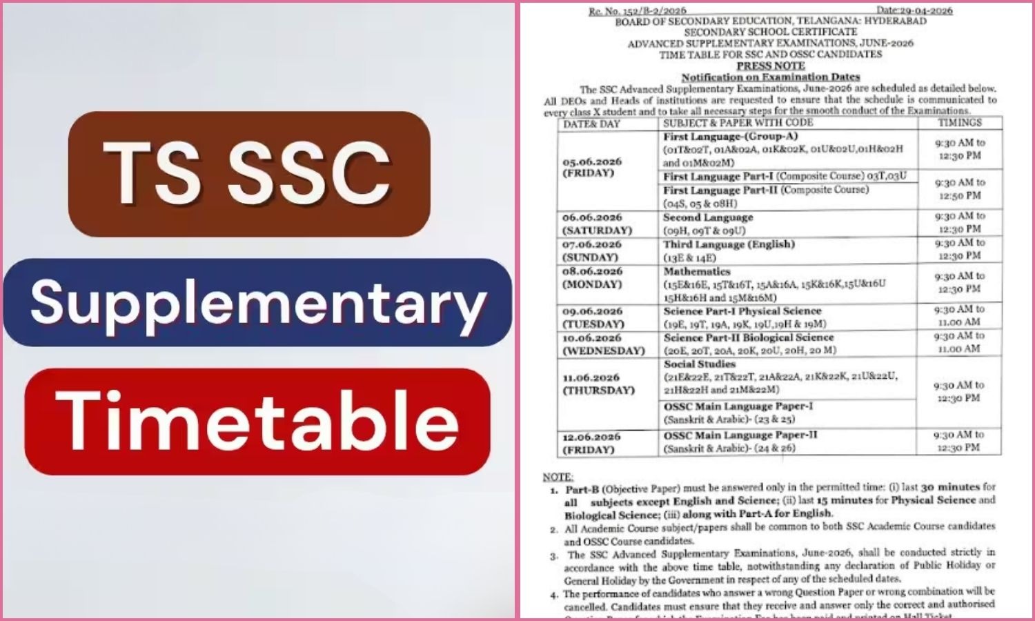 SSC Supplementary Exams