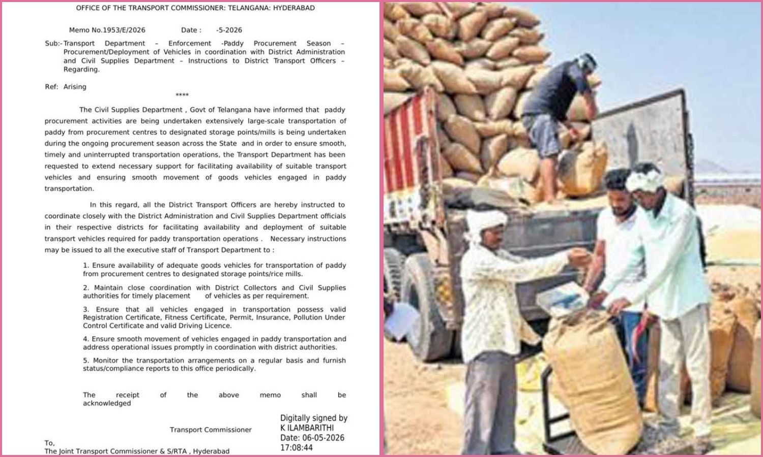 Paddy Transport
