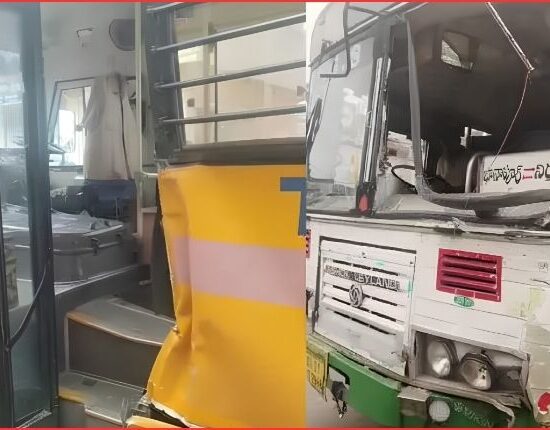 جگتیال میں اسکول بس حادثہ، 2 طلبہ زخمی | School Bus Collision