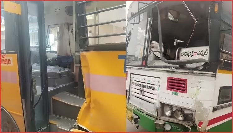 جگتیال میں اسکول بس حادثہ، 2 طلبہ زخمی | School Bus Collision