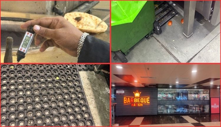 حیدرآباد کے مدینہ گوڑہ میں باربی کیو نیشن کا فوڈ سیفٹی معائنہ، صفائی اور ریکارڈ میں خامیوں پر امپروومنٹ نوٹس جاری | Food Safety Barbeque