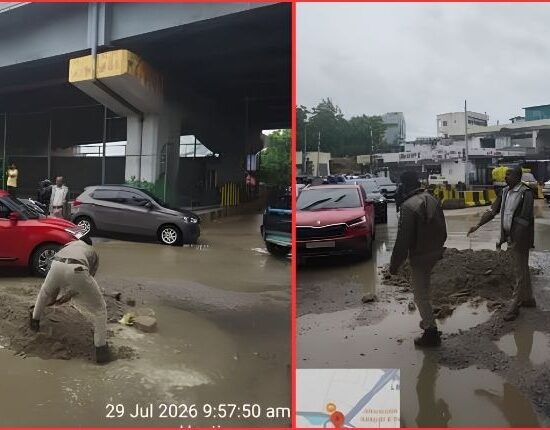 ایل بی نگر ٹریفک پولیس نے کی سڑک کی عارضی مرمت | Road Repairs