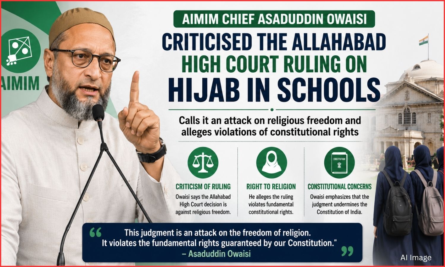 الہ آباد ہائی کورٹ کا حجاب پر فیصلہ ’اسلام پر حملہ‘: اسدالدین اویسی | Hijab Verdict
