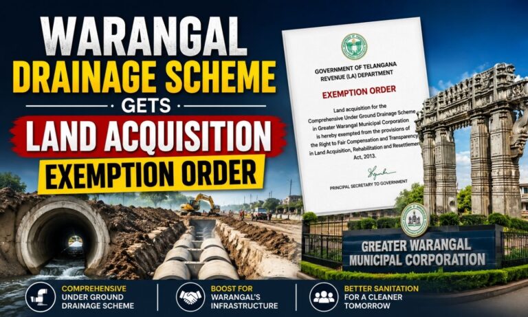 ورنگل ڈرینیج منصوبے کے لیے فارم-اے استثنیٰ | Drainage Infrastructure