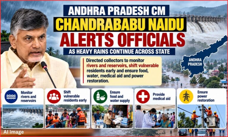 شدید بارش پر چندرا بابو نائیڈو کا الرٹ | Chandrababu Flood Response