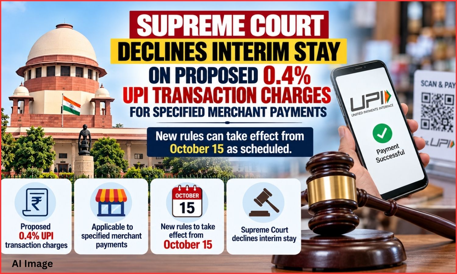 یو پی آئی فیس پر روک سے سپریم کورٹ کا انکار| UPI Transaction Charges