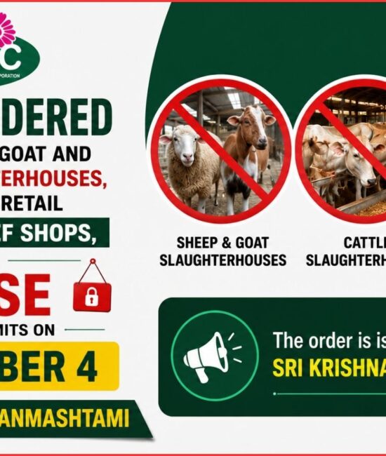 جی ایچ ایم سی میں 4 ستمبر کو گوشت کی دکانیں بند | Meat Shops Closure