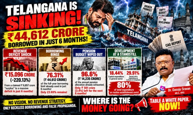 تلنگانہ کا مالی بحران، بی آر ایس نے اعداد و شمار پیش کردیے | Telangana Fiscal Crisis