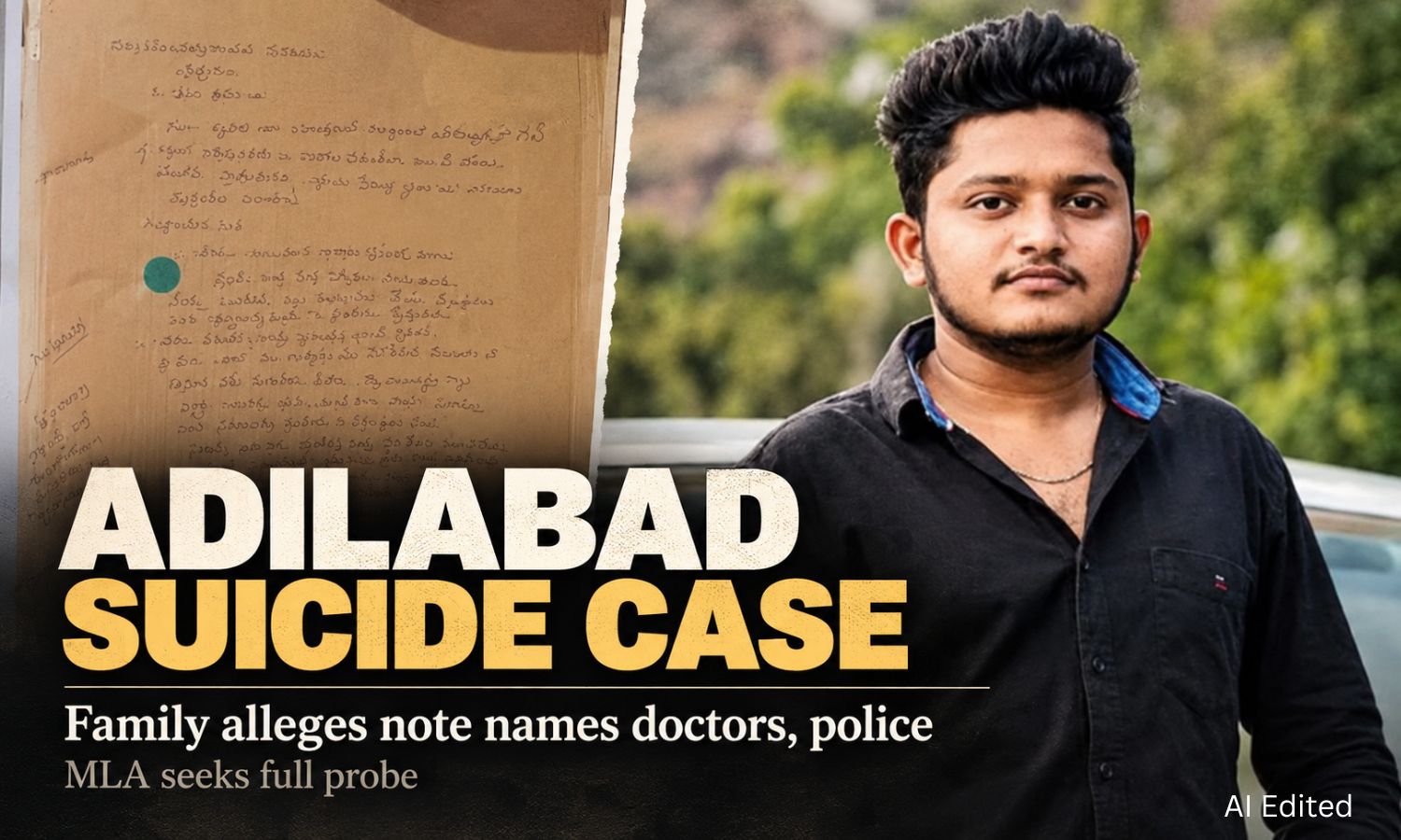 عادل آباد میں نوجوان کی خودکشی، پولیس پر الزام | Adilabad Suicide Case