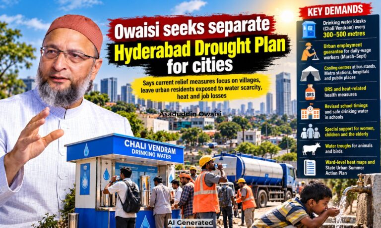 Urban Drought Plan | شہری علاقوں کے لیے اویسی کا مطالبہ