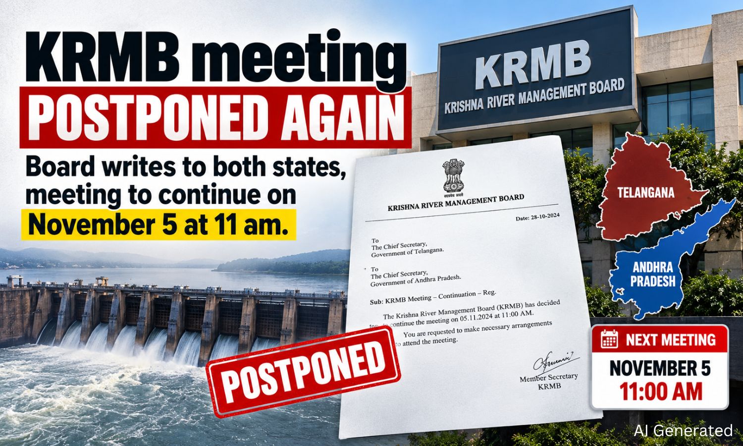 کے آر ایم بی کا اجلاس پھر ملتوی | KRMB Meeting Postponed