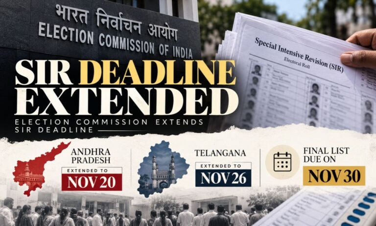 تلنگانہ میں ایس آئی آر کی مدت میں توسیع | Voter Revision Deadline