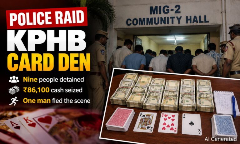 کے پی ایچ بی میں جوا، 9 افراد حراست میں | KPHB Gambling Raid