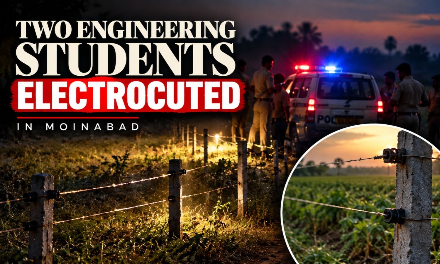 پولیس کی گشتی گاڑی دیکھ کر بھاگنے والے دو طلبہ ہلاک | Moinabad Electrocution Deaths