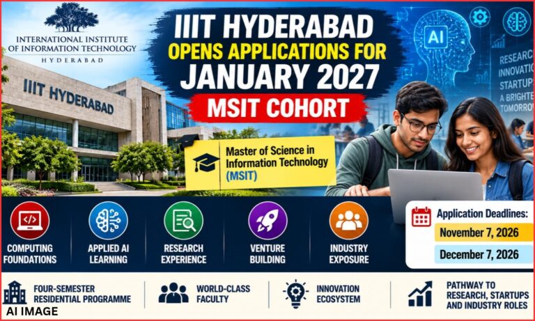 آئی آئی آئی ٹی حیدرآباد ایم ایس آئی ٹی داخلے | IIIT Hyderabad MSIT