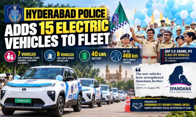 اسپندنا دستوں کو 15 نئی الیکٹرک گاڑیاں | Spandana Police Vehicles