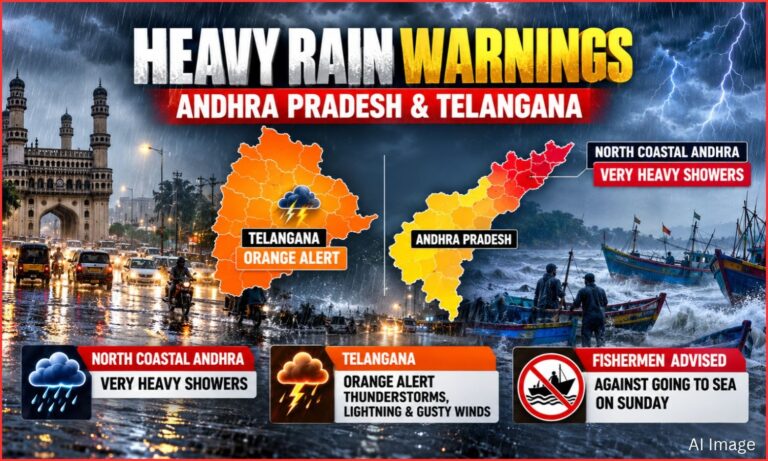 دونوں ریاستوں میں شدید بارش کا الرٹ | Andhra Telangana Rain Alert