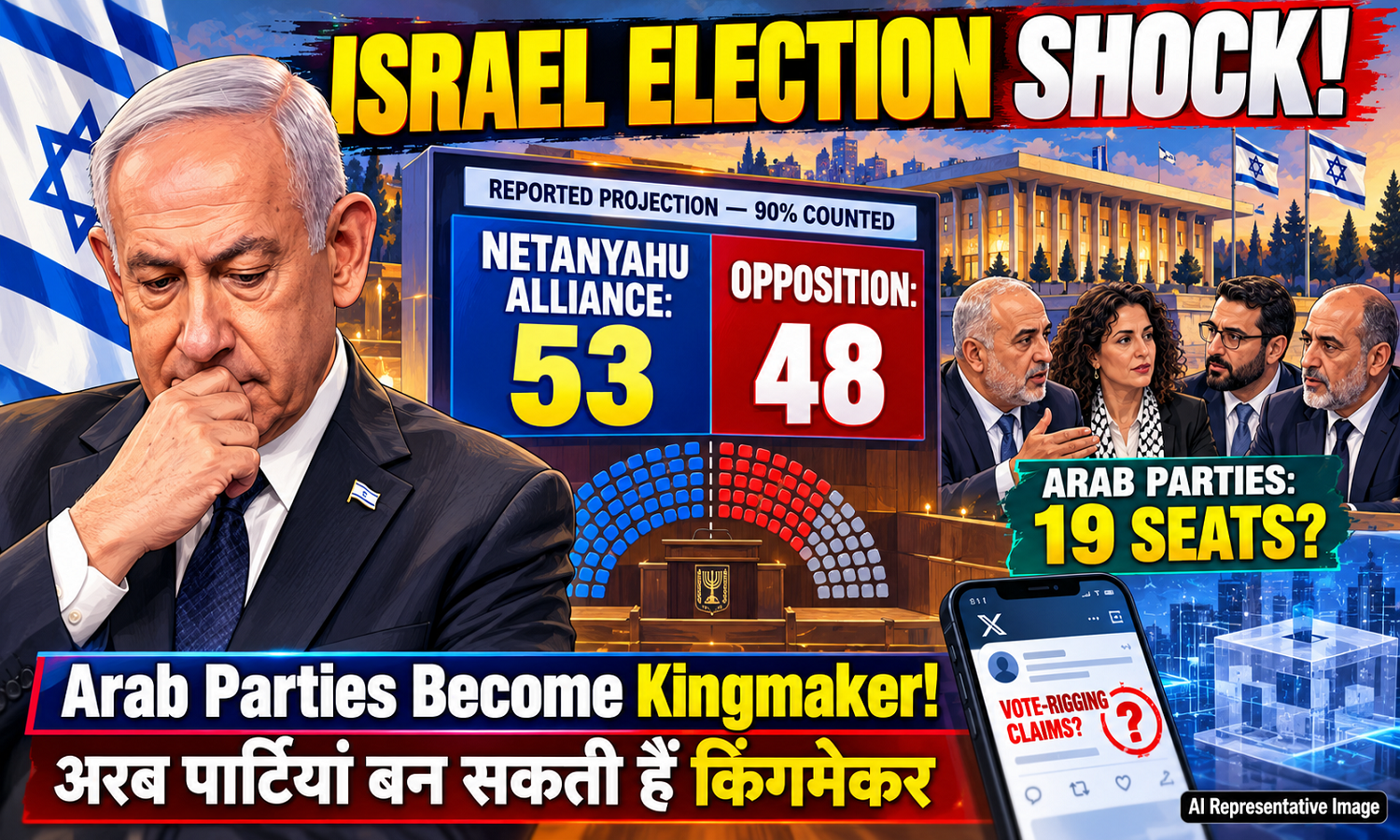 Israel Election | نیتن یاہو کا اتحاد اکثریت سے محروم