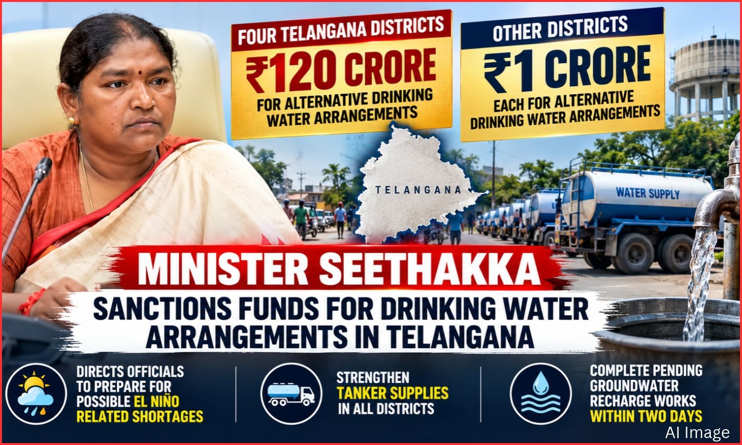 تلنگانہ میں پانی کے انتظامات کے لیے 120 کروڑ روپے منظور | Telangana Water Funds