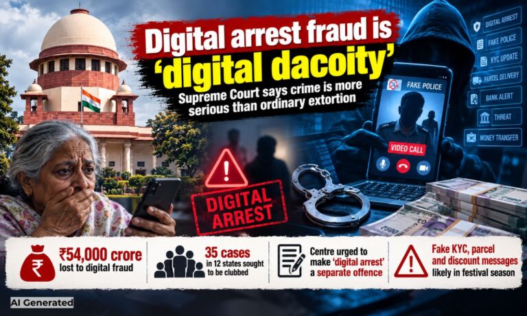 Digital Arrest | سپریم کورٹ نے ڈیجیٹل ڈکیتی قرار دیا