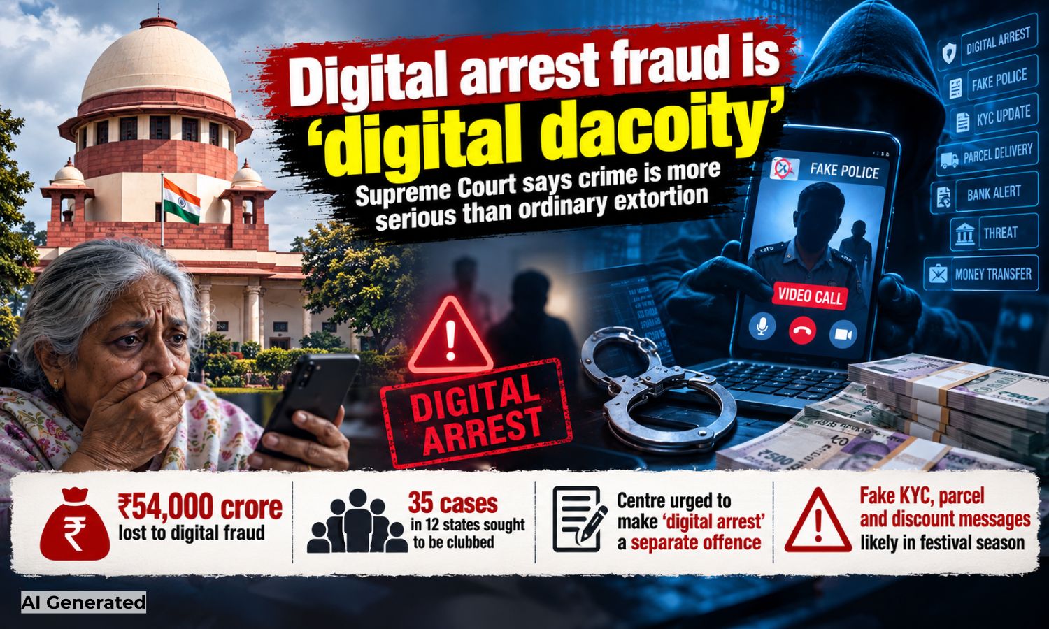 Digital Arrest | سپریم کورٹ نے ڈیجیٹل ڈکیتی قرار دیا