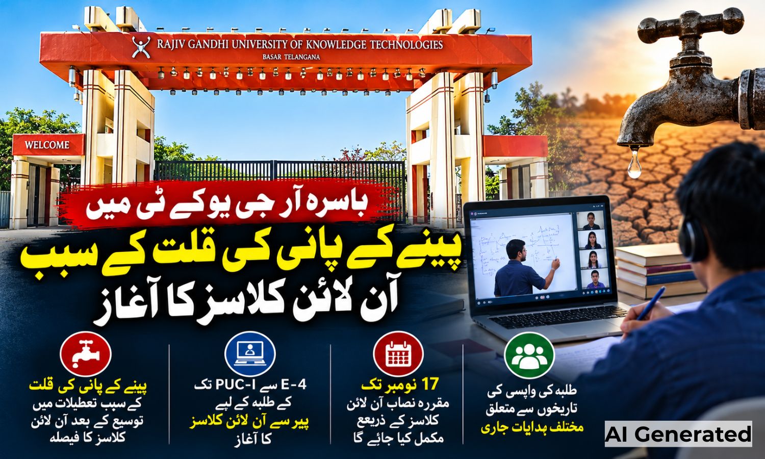 Basara Water Crisis | آر جی یو کے ٹی کی کلاسز آن لائن